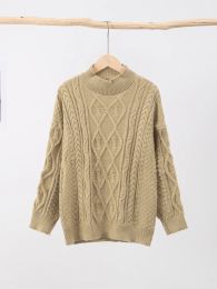 Espesor suéter retorcido mujeres 2023 otoño manga larga O-cuello femenino armador de punto sólido