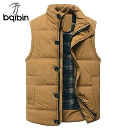 Heren Vesten Dikke Warm Winter Vest voor Katoen Mannen Herfst Mannelijke Casual Solid Button Mouwloze Jas Classic Mens Travel Merk Vest