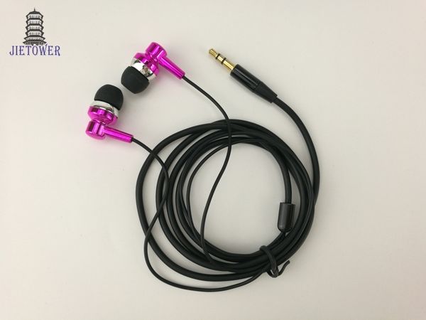 El auricular de los auriculares gruesos del alambre dirige el trato de la venta al por mayor de los auriculares de botón el oro rosered azul barato del oro para el iphone CP-12