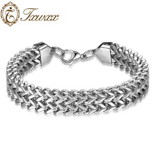 Dikke polsband charmante klassieke luxe manchet link metaal zilveren armbanden bnagles voor mannen punk rock figaro ketting polsband