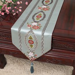 Thicken 180 x 33 cm Lange Damast Koffietafel Runner Bruiloft Kerst Chinees Silk Satin Tafel Doeken Decoratieve High End Dining Tafel Mat