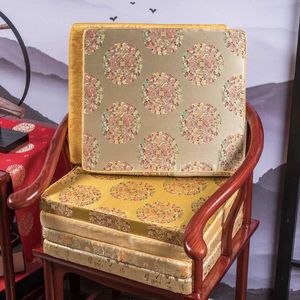 Aangepaste dikker diep 5 cm 8 cm stoel zitkussen comfortabel pad thuis kantoor stoelen zitplaatsen pads Chinese stijl zijde satijn fauteuil zitplaatsen kussens