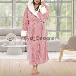 Dikke dikke capuchon Vrouwen slaapkleding pluche houd warme nachthemd gewaden strakke taille winter badjas losse veter badjas loungewear x0822