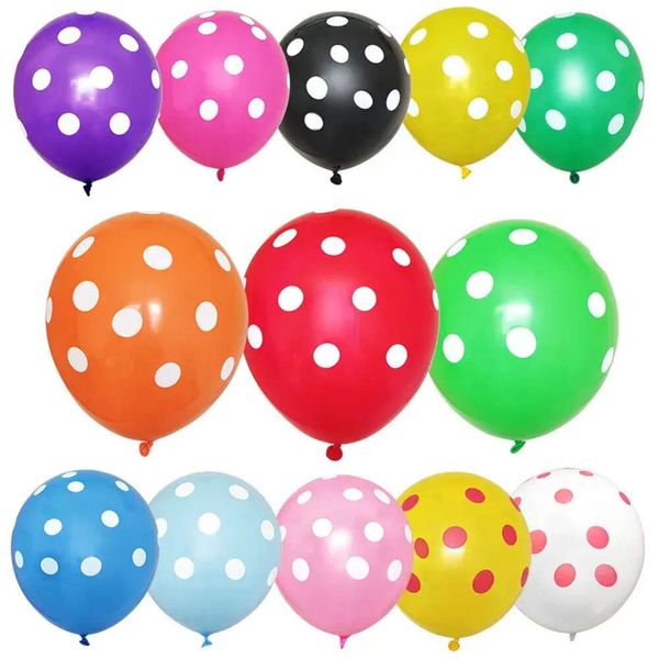 Épaississez le latex coloré 100pcs / lot ballons à points polka iatisables Balles d'avertisseur de mariage festival d'anniversaire de fête de fête de ballon th1233