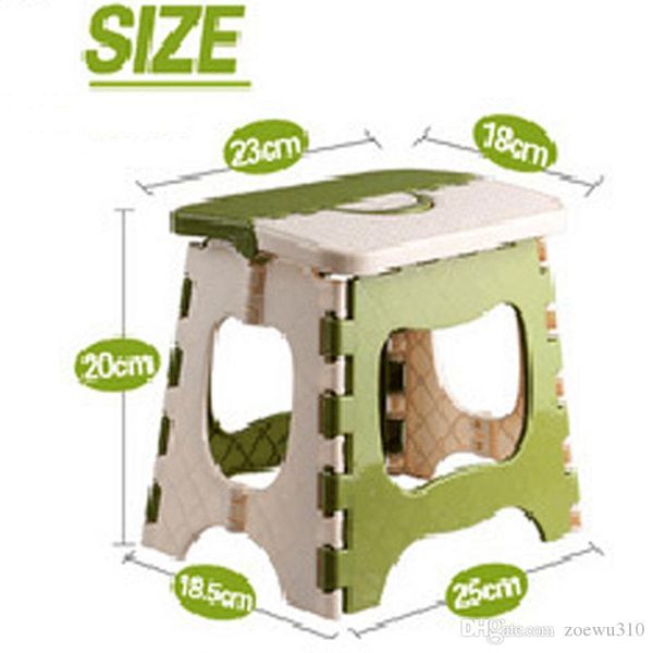 Silla plegable de plástico grueso para niños, tren de acampada al aire libre, silla plegable portátil, taburete de plástico plegable creativo verde Beige para el hogar WVT0924