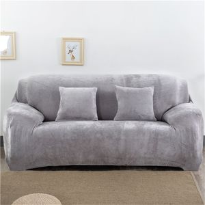 Thicken Plush Elastic Sofa Covers voor Woonkamer Sectional Hoek Meubels Slipcover Couch Cover 1/2/3/4 Ziter Solid Color 201222