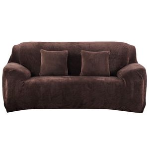 Épaissir en peluche Housse de canapé Élastique Plaine Housses de canapé pour Salon Universel Sectionnel en forme de L Meubles Couch Cover Slipcover LJ201216