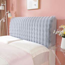 Épaissir la tête de lit de lit en velours en peluche couverture de planche de lit de lit antidérapant élastique entièrement inclusive.