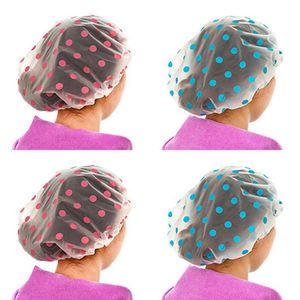 Thicken Shower Hair Cover Fashion Waterproof Shower Cap Reusable Lace Elastic Band Bath Hair Caps Hat Women Kitchen Anti-fume Hat BC BH1335