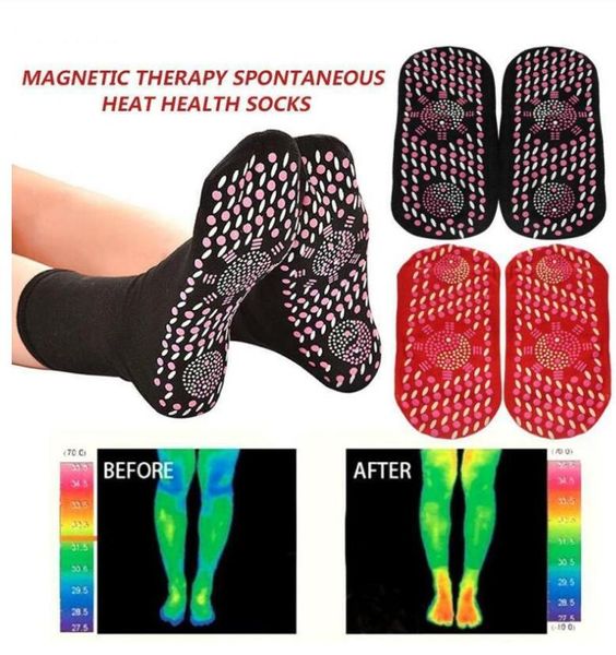Épaissir sport ski cyclisme chaussettes auto-chauffant thérapie magnétique chaussette chaude Tourmaline soins de santé chaussettes chauffantes pour hommes femme