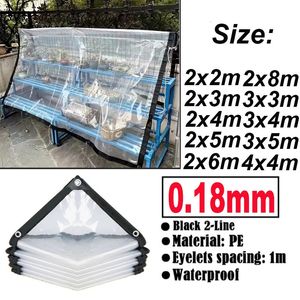 Dikke transparante waterdichte zeekarpaulinetuin regenproof heldere poly tarp planten deksel isolatie schuur doek met riem 240417