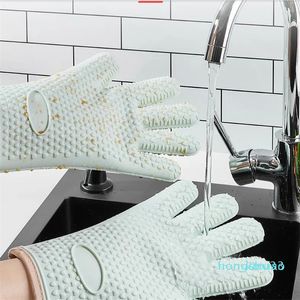 Guantes de silicona gruesos antiaislamiento y aislamiento térmico para cocina, guantes especiales para hornear en horno microondas de alta temperatura, resistentes al agua