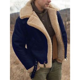 Produit de créateur épaissi manteau de fourrure intégré pour hommes à manches longues artificiel PF9R