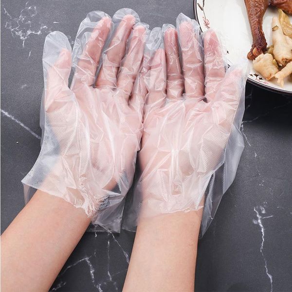 Guantes desechables engrosados Catering Catering Catering Crayfish Transparente plástico de plástico Material PE Material Película EMS Envío XD23271