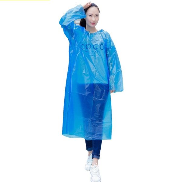 Poncho à capuche jetable épaissi vêtements de pluie imperméable en plastique transparent Camp doit imperméables vêtements de pluie d'urgence couleur aléatoire 1 9fs E19