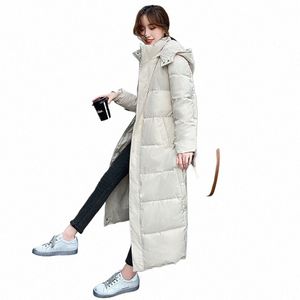 Veste d'hiver épaisse en duvet Cott pour femme, ample, coréenne, Lg, longueur aux genoux, nouveau populaire 2023, w729 #