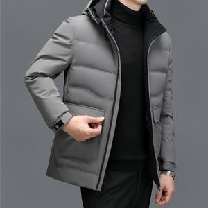 Veste épaissie de la veste courte masculine 2023 Hiver nouveau chapeau détachable Duck blanc Down Down Winter Warm Casual Jacket Jacket Jacket