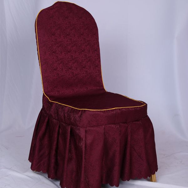 Couverture de table et de chaise élastique épaissie Jupe plissée Chaise de salle à manger Ménage Hôtel Banquet de mariage Ensembles de couverture de chaise tout compris en une seule pièce