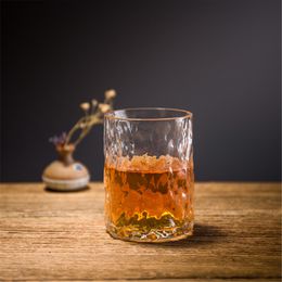 Taza de montículo de árbol de borosilicato engrosada, taza de té grande, patrón de martillo de estilo japonés, taza pública, juego de té de Kung Fu de mar, juego de té de vidrio
