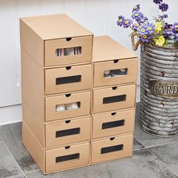 Verdikte Kraft Kartonnen Doos Transparante Lade Schoenendoos Receptacle Box Evenement Feestartikelen Organizer Container Box