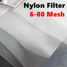 Verdikt nylon voedsel filter net 6-80m filter stof keuken oliemoer melkzak filter mesh wijn bier brouwen zeef voedsel zeef 210626