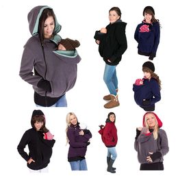 Verdikte zwangerschap wol babykleding zwangerschap hoodies babydrager jas kangaroo bovenkleding hoodies meerdere kleuren beschikbaar