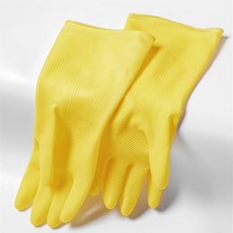 Verdikte rubberen handschoenen arbeidsbescherming slijtvast latex leer afwassen huishoudelijk werk keukenwerk waterdicht vrouwelijk la1542