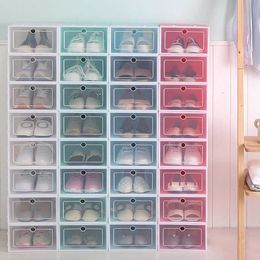 Verdikte transparant schoenendoos huishouden plastic opslag artefact eenvoudige multi-laags kastrek montage Japanse stijl stofdichte rra