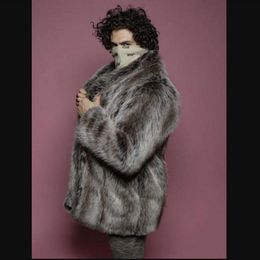 Épaissi chaud hommes coton rembourré vêtements hiver Designer Style comme fourrure herbe manteau artificiel 3N4H