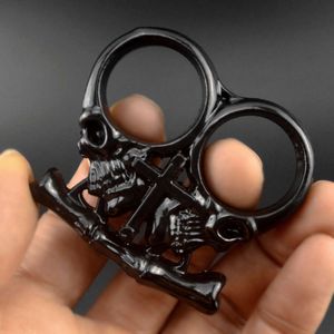 Verdikte Witte Bot Essentie Twee Vinger Tijger Ontwerpers Wolf Ring Zelfverdediging Alle Metalen Levensreddende Sleutel Hanger Survival Armband P8N2