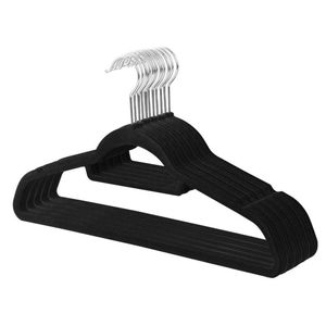 Verdikking Flocking Coat Hangers Home Multi Functie Couture Antislip Kleding Rekken Velvet Zwart Hoogwaardig