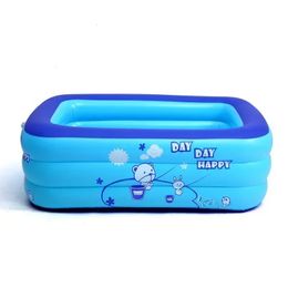 Épaississement de la piscine gonflable Famille Summer Summer Water Play Play Bathtub with Bubble Bottom For Kids 43x28x15inch 240506