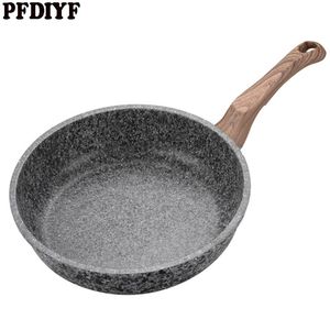 Verdikt woksteen anti-stick koekenpan 28 cm pancake steak pan geen dampen keuken kookgerei gebruik voor gasinductiekoker T200523