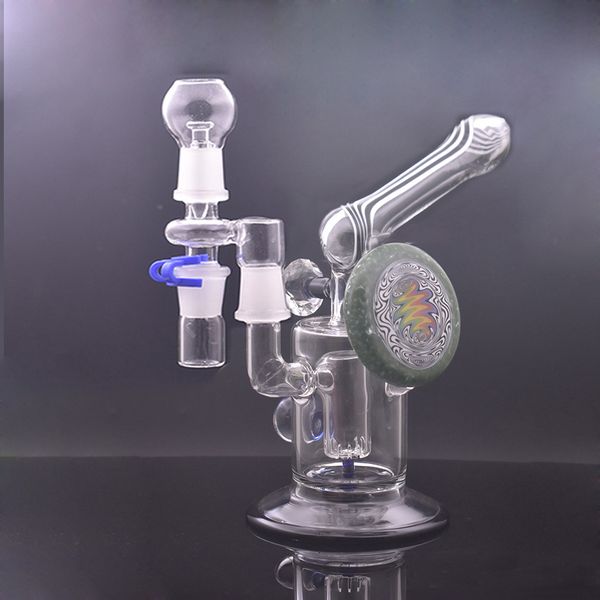 Épaisseur Bong en verre plate-forme pétrolière pomme de douche percolateur recycleur bécher bongs barboteur cendrier narguilés avec adaptateur de récupération tuyau à ongles d'huile