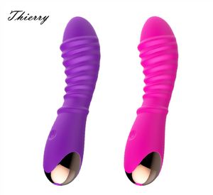 Thierry 20 Vitesses Silicone Gspot Dildo Vibratrice Massage imperméable Clitoris Stimulator de vagin Masturmateur Sex Toys for Women1489889
