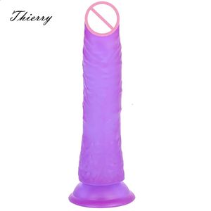 Thierry 21 cm Jelly Cock Godes Réalistes avec Forte Ventouse Flexible Artificielle PenisSex Jouets pour Femmes G Spot Dick Dong 240130