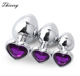 Thierry 3 unids / set Crystal Metal Anal Plug Acero Inoxidable Anal Butt Plug Juguetes Sexuales para ano mujeres Hombres juguetes anales 20121729227561