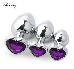 Thierry 3 unids / set Crystal Metal Anal Plug Acero Inoxidable Anal Butt Plug Juguetes Sexuales para ano mujeres Hombres juguetes anales 20121728688761
