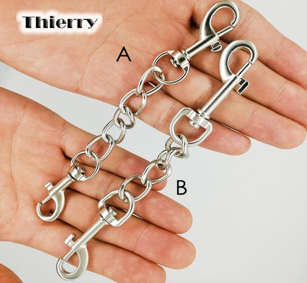 Thierry Doubleend Metal Hook Chain for Restrict Bondage Hands Connection Connection Bloqueo Juego de sexo para adultos Accesorio C18111400254