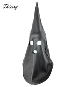 Thierry ghost beul kap masker Volledige Cover Bondage Hoofd Kap met open mond oog speeltjes voor Fetish koppels Volwassen Spel T2004913900