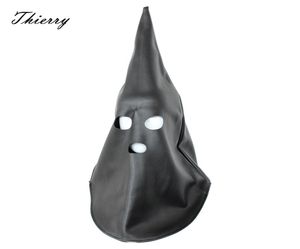 Thierry Ghost Executioner Hood Mask Full Cover Bondage Head Hood With Open Mouth Eye Sex Toys For Fetish Couples Adult Game T2006708310