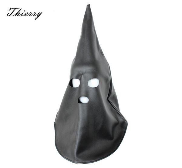 Thierry Ghost Executioner Hood Mask Full Cover Bondage Head Hood With Open Mouth Eye Sex Toys For Fetish Couples Adult Game T2008869500