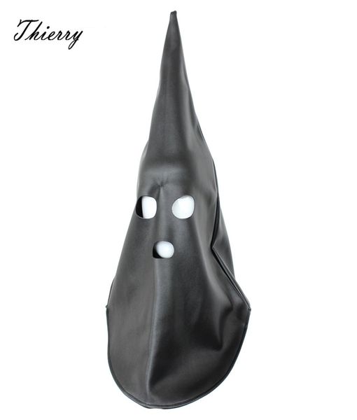 Thierry Ghost Executioner Hood Mask Full Cover Bondage Head Hood With Open Mouth Eye Sex Toys For Fetish Couples Adult Game T2009657895