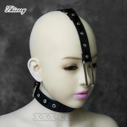 Thierry – collier d'esclave sexuel en cuir PU, avec crochet nasal, contraintes de Bondage fétichiste, jouets érotiques pour Couples, produits 240117