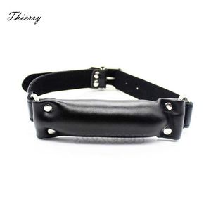 Gag de bouche d'oreiller rembourré en cuir souple Thierry, harnais d'os de chien esclave Bite Gag Pony Play, jouets sexuels pour produits de sexe de couple P0816