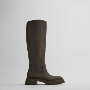 Dij Regen Designer Sexy Schoenen vrouwen Laarzen Rubber Hoge Hakken Ronde Neus Winter Schoeisel Mode Over-de-knie 267