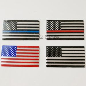 Dunne blauwe lijn vlag auto sticker auto's decoratie Amerikaanse vlaggen sticker muur raam decor usa banners stickers aluminium legering sticker th0785