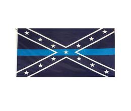 Flag de ligne bleu mince Confédéré 3x5 pi Banner de police 90x150cm Cadeau de festival 100d Polyester intérieur extérieur drapeau et bannières imprimées 7604879