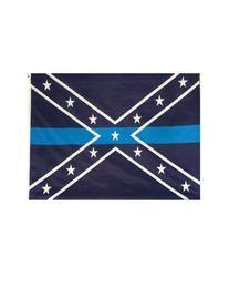 Drapeau de la ligne bleue mince, bannière de police confédérée de 3x5 pieds, 90x150cm, cadeau de festival, drapeaux et bannières imprimés en polyester 100D pour l'intérieur et l'extérieur8069006