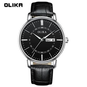 Dunne blauwe horloge mannen sport quartz horloge lederen band mannelijke klok pols waterdichte relogio masculino hodinky 2021 b3964 polshorloges